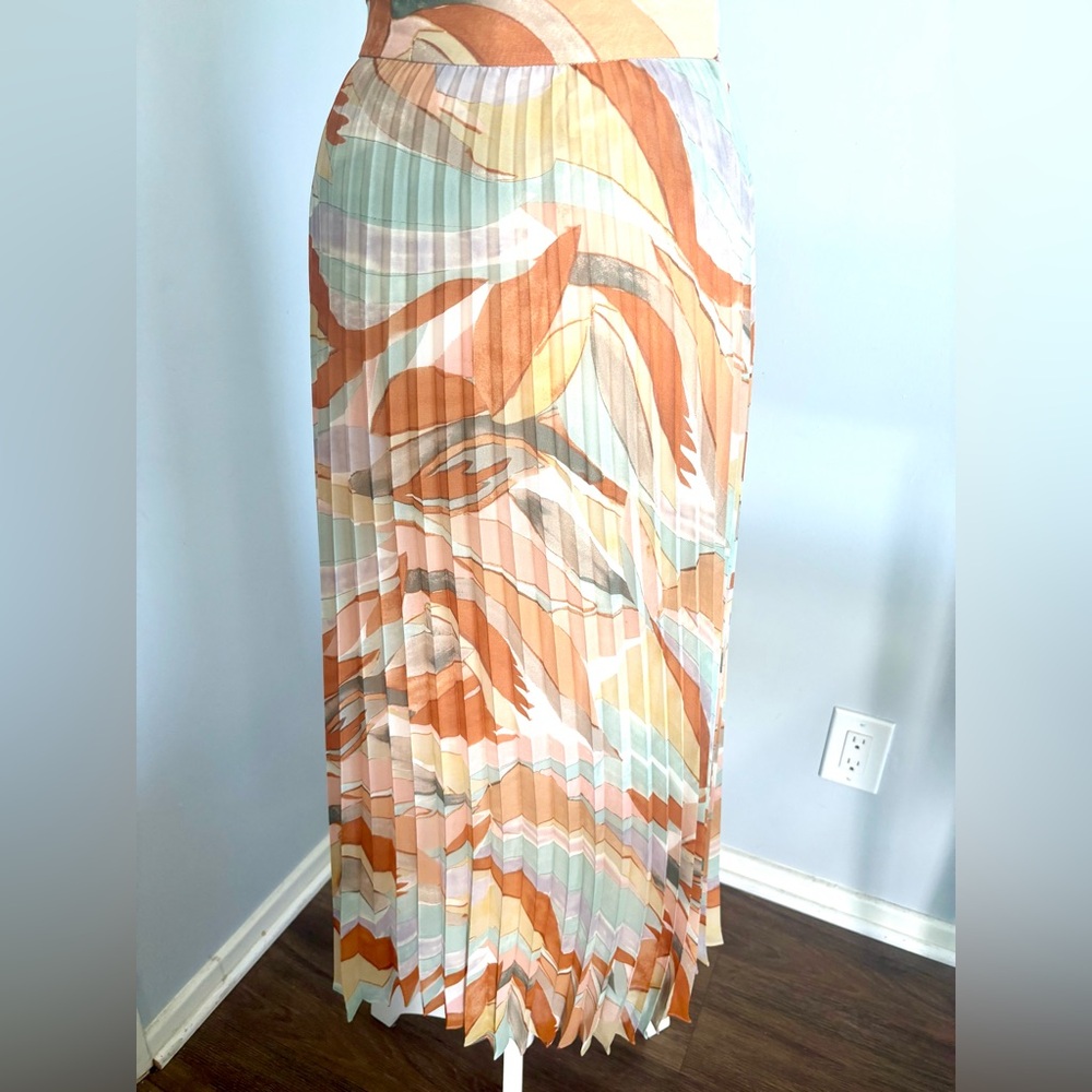 NWOT Sézane Multicolor Pleated Skirt
